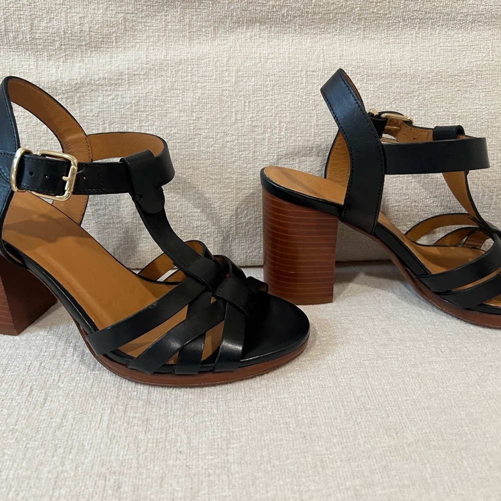 Black Strappy Heeled Sandals